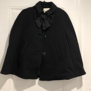 Black wool KATE SPADE ♠️ cape with oversized bow